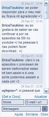 Captura de ecr� da chatbox a 29/12/2007